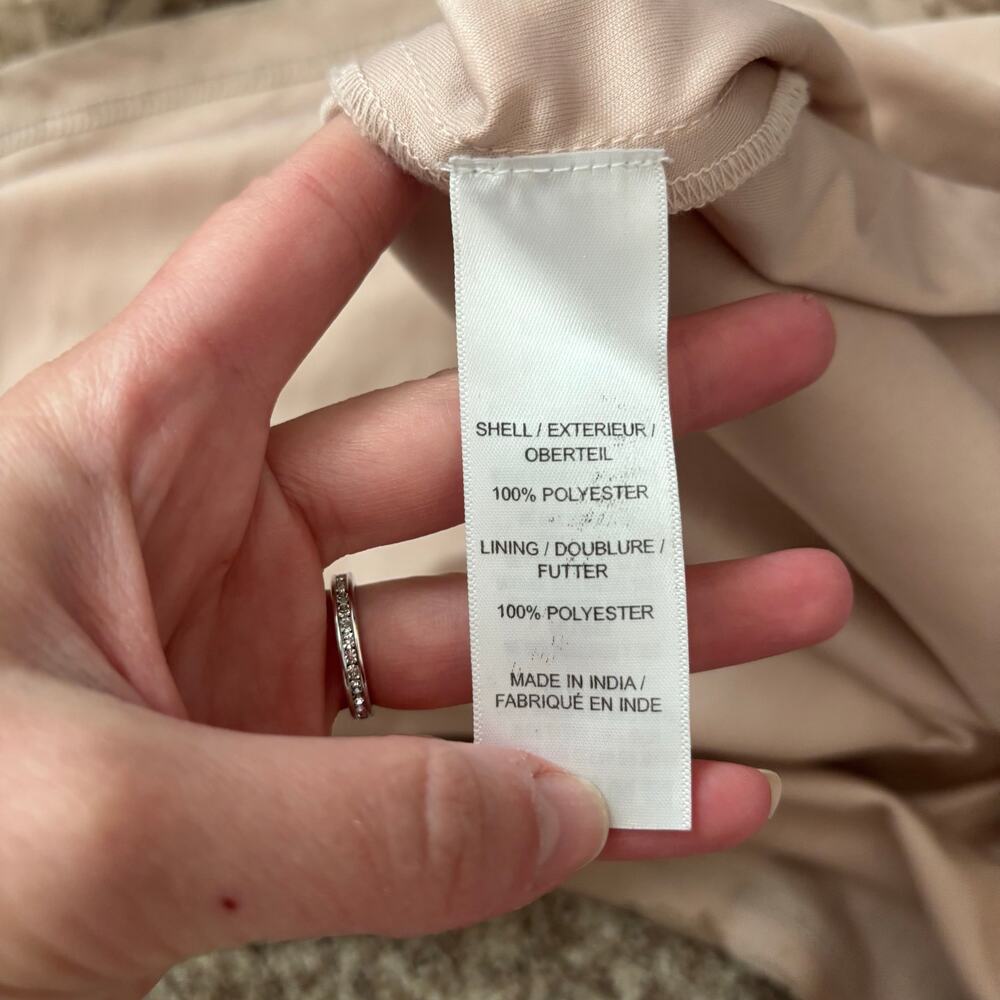 Adrianna Papell Art Deco Beaded Blouson Gown Pink Bridal Beaded Sz 2 Formal - Picture 11 of 16